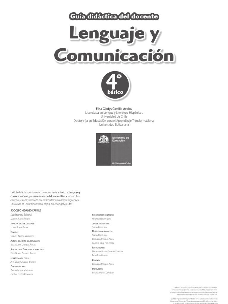 Lenguaje y Comunicación 4º Básico-Guía Didáctica Del Docente PDF | PDF ...