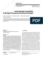 Are The Three Canals Equally Susceptible To Benign Paroxysmal Positional Vertigo?