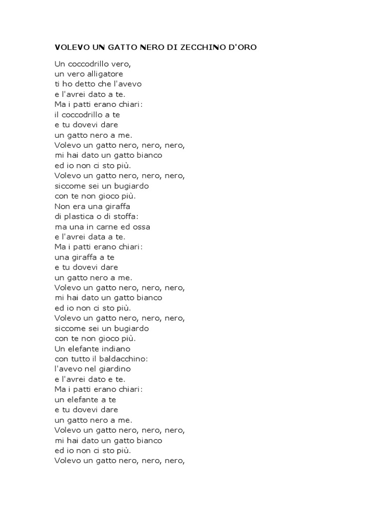 Volevo Un Gatto Nero1