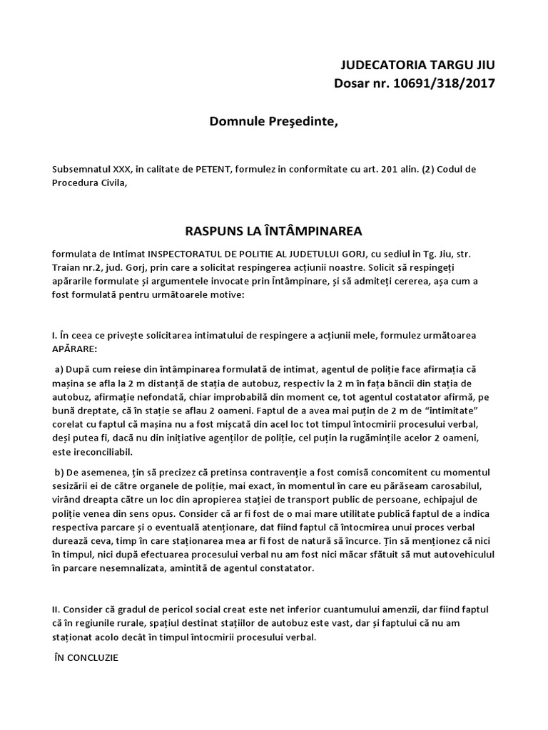 Raspuns La Intampinare | PDF