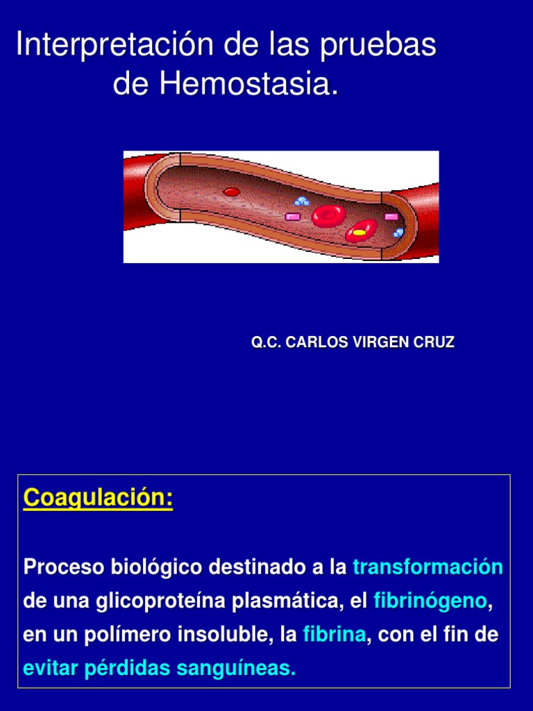 Interpretacion de Las Pruebas de Coagulación | Descargar gratis PDF ...