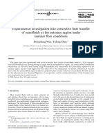 Experimental Investigation Into Convective Heat Transfer of Nano Fluids at The Entrance Region Under Laminar Flow Conditions