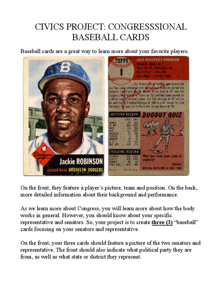 Congressional Baseball Card Project | PDF