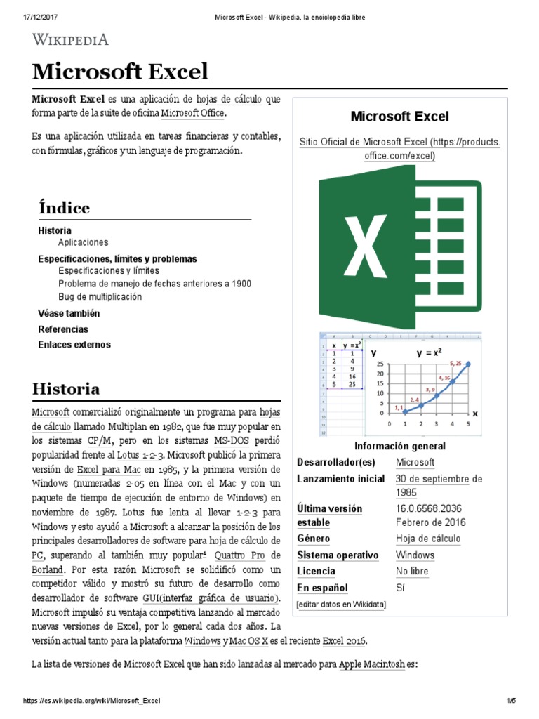 Microsoft Excel Wikipedia La Enciclopedia Libre Microsoft Excel Microsoft