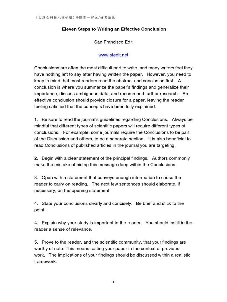How To Write Conclusion | PDF | Hypothesis | Science