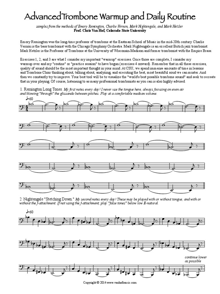 Trombone Daily Routine PDF PDF