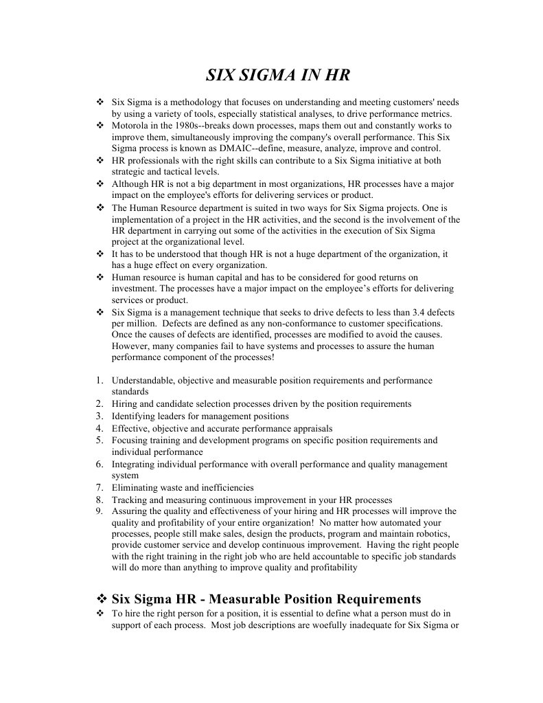 Rough Preparation of Six Sigma | PDF | Six Sigma | Performance Appraisal