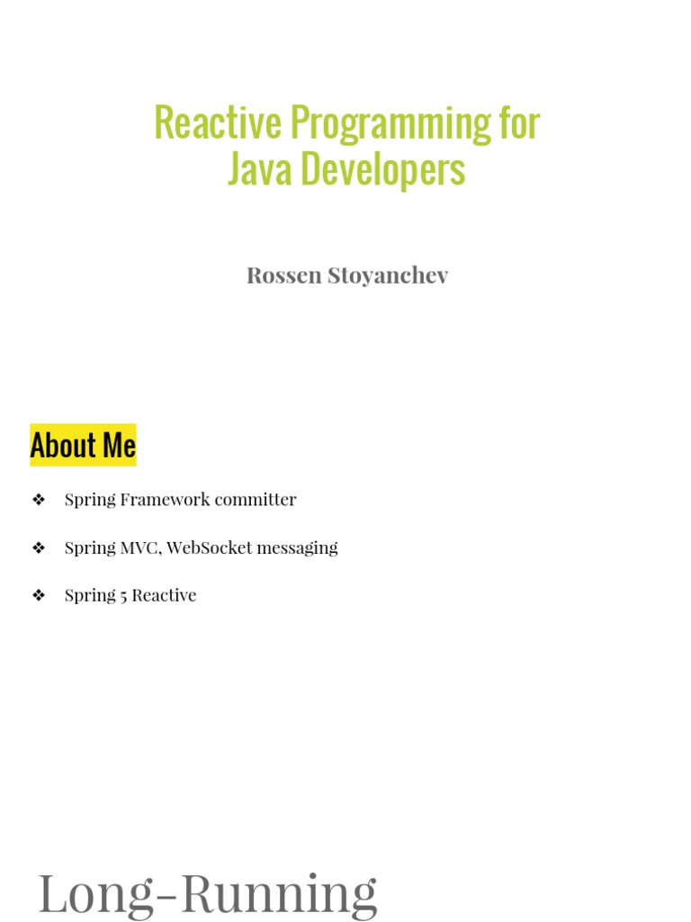 Reactive Programming for Java Developers | PDF | Spring Framework ...