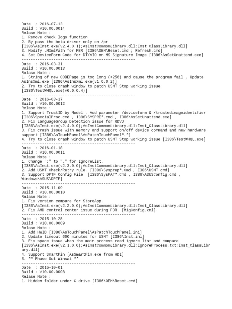 DriverCD Template | Windows Registry | Operating System Families
