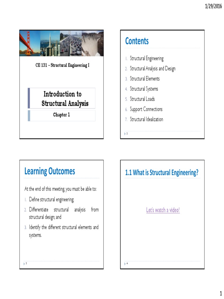 Chapter 1-Introduction To Structural Analysis PDF | PDF | Strength Of ...