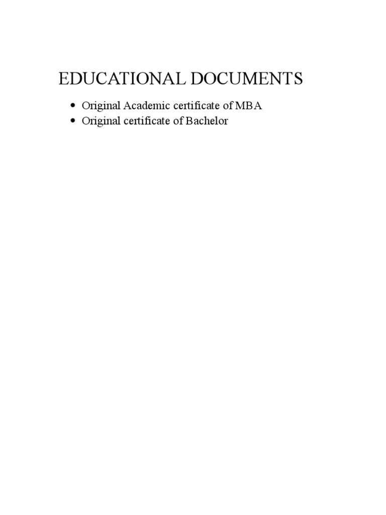 MBA and Bachelor Academic Certificates | PDF