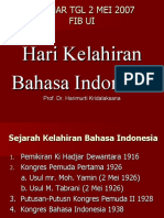 Hari Kelahiran Bahasa Indonesia