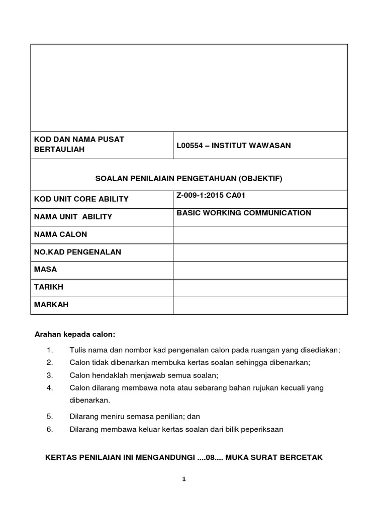 M1 Basic Working Communication Nonverbal Communication Communication