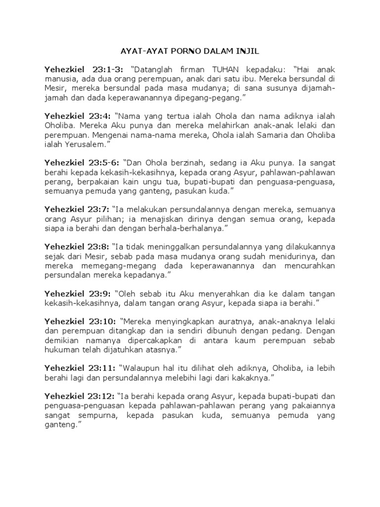 Ayat Porno Dalam Injil