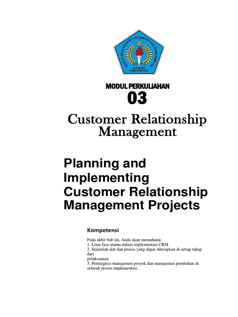 Modul 03 CRM | PDF | Bisnis | Pengelolaan Keuangan & Uang