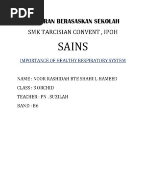 Sains Smk Tarcisian Convent Ipoh Lung Bronchitis