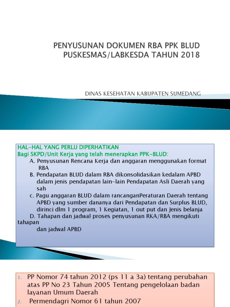 Penyusunan RBA untuk BLUD Kesehatan | PDF