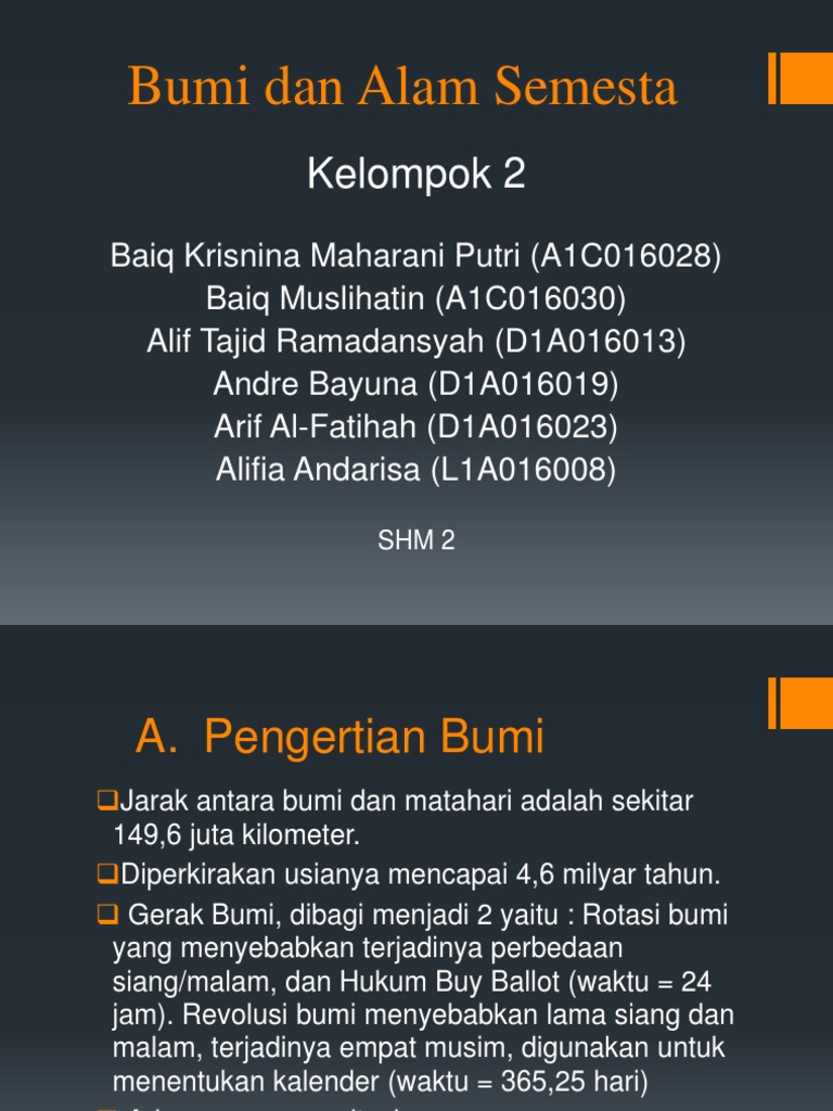 PPT Kelompok 2 (Bumi Dan Alam Semesta)