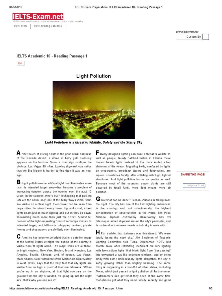 IELTS Exam Preparation IELTS Academic 10 Reading Passage 1