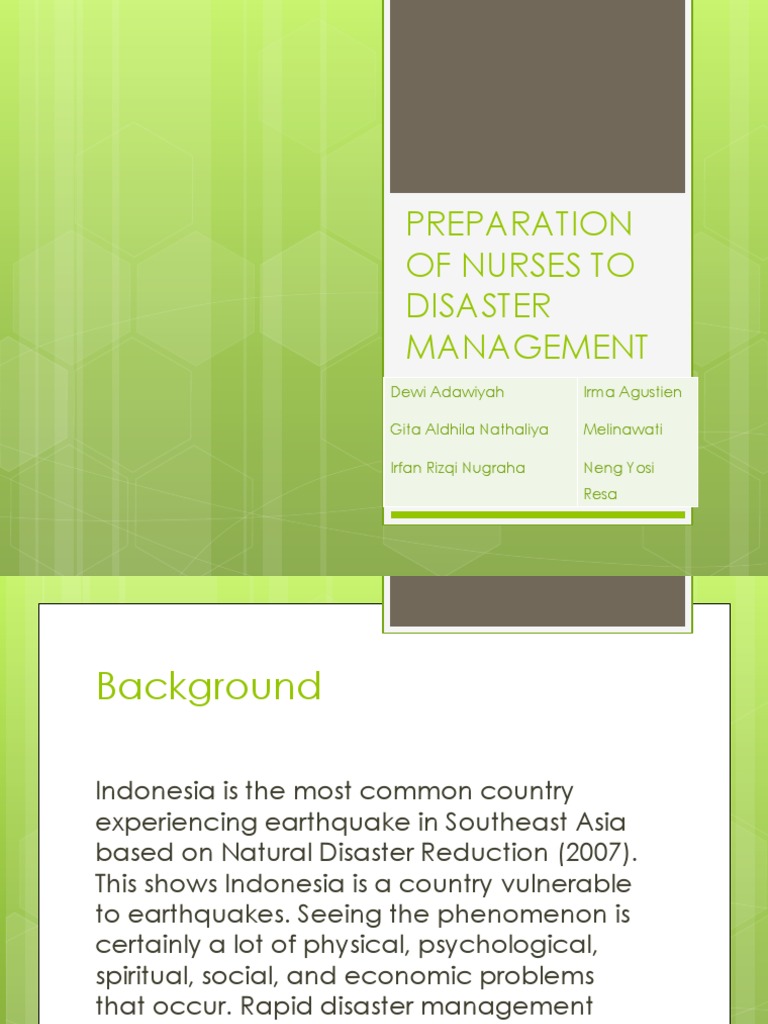 Preparation Of Nurses To Disaster Management Pdf Emergency