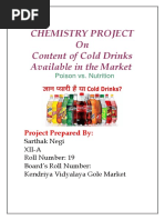 Chemistry Project On Content of Cold Drinks Available in The Market