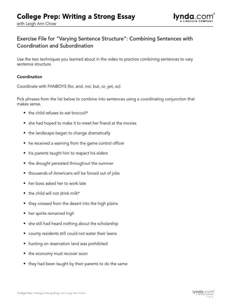 Writing A Strong Essay