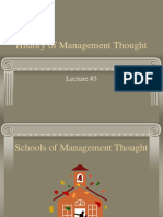 History of Management Thought: Lecture #3