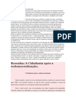 A cidadania após a redemocratização: direitos, conquistas e desafios