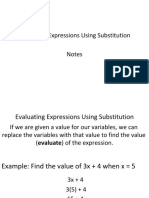 Evaluating Expressions Using Substitution Notes