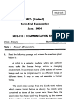 Communication Skills MCA 015