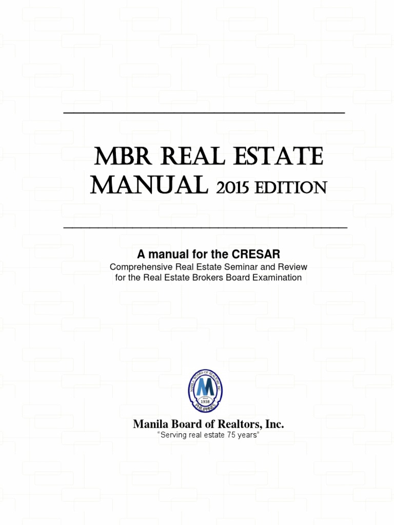 MBR Real Estate Manual 2015 Edition PDF