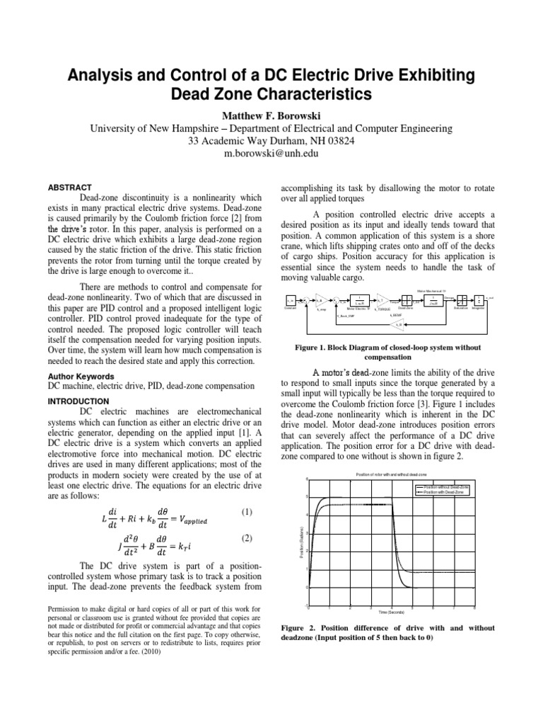 DC Drive Dead Zone Control Analysis | PDF | Control Theory | Systems ...