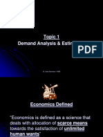 Microeonomics - Demand Analysis & Estimation