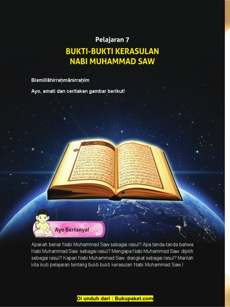 Pelajaran 7 Buktibukti Kerasulan Nabi Muhammad SAW