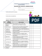 Ficha de Observación para Un Aula de Refuerzo Escolar