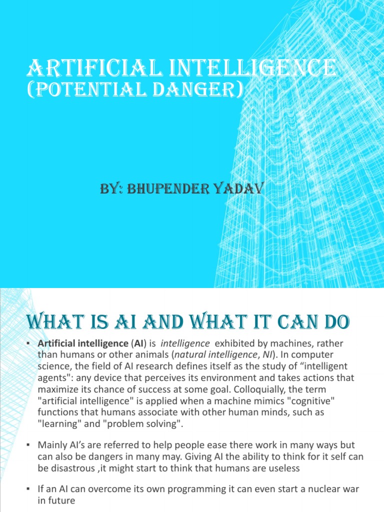 AI Risks: Potential Dangers Explored | PDF | Artificial Intelligence ...