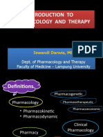 Introduction To Pharmacology and Therapy