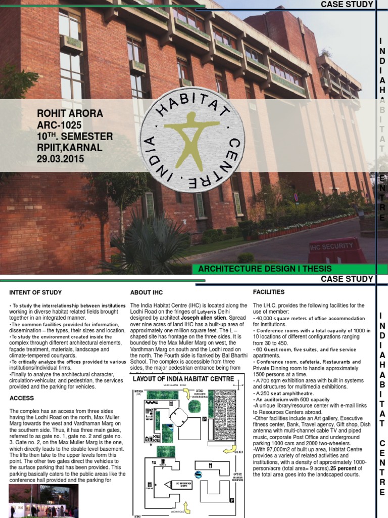 India Habitat Centre Case Study | PDF | Courtyard | Basement