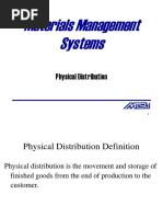 Materials Management Systems: Physical Distribution