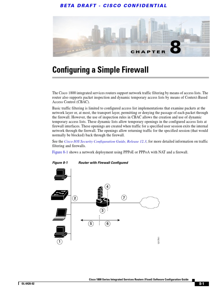 Configuring a Simple Firewall on Cisco 1800 | PDF | Firewall (Computing ...