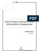 India's Foreign Investment Policy: Achievements & Inadequacies