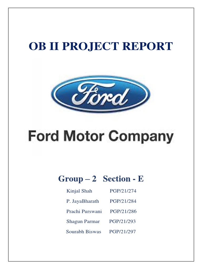 Ford Motor Company OB Analysis | PDF | Ford Motor Company | Strategic ...