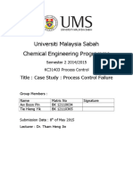 Universiti Malaysia Sabah Chemical Engineering Programme: Title: Case Study: Process Control Failure