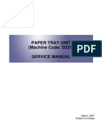 Paper Tray Unit (Machine Code: D331) Service Manual: March, 2007 Subject To Change