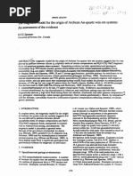 The Magmatic Model For The Origin of Archean Au-Quartz Vein Ore Systems: An Assessment of The Evidence