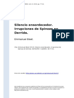 Emmanuel Biset (2010) - Silencio Ensordecedor. Irrupciones de Spinoza en Derrida