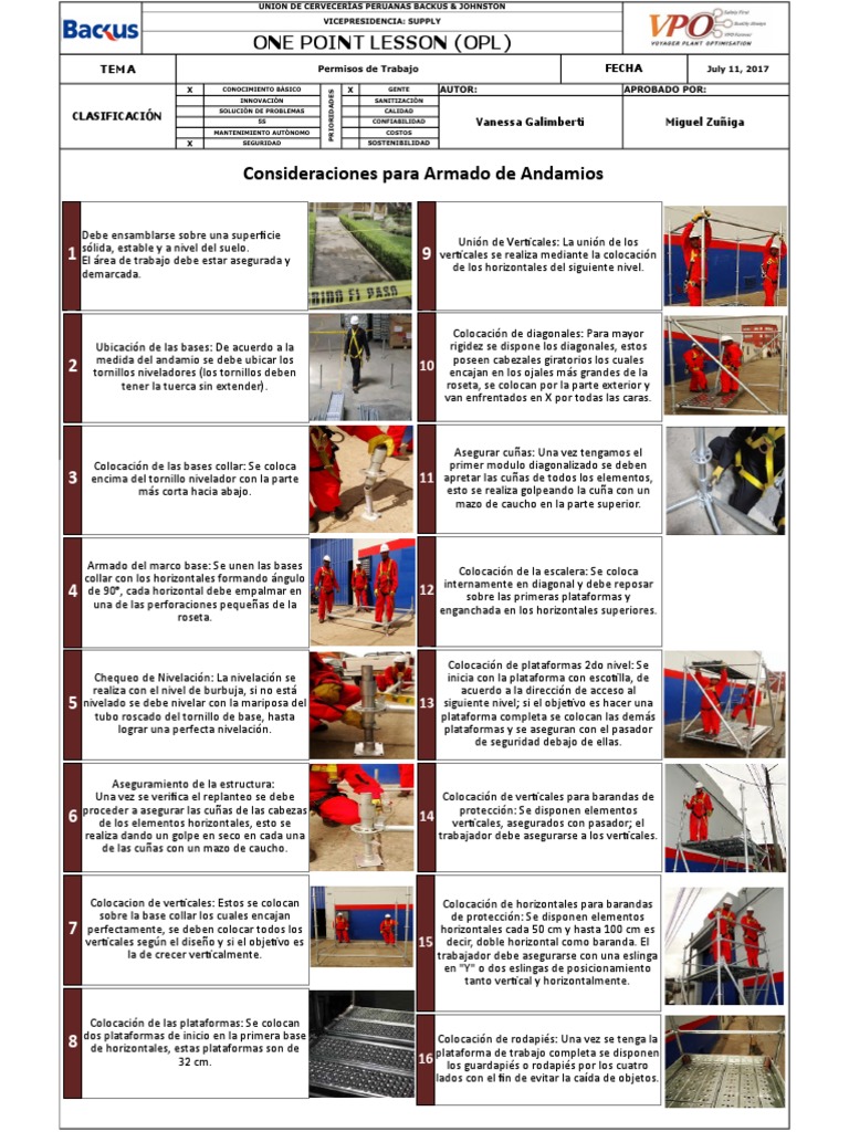 Guía de Armado de Andamios Seguros | PDF | Andamio | Tornillo
