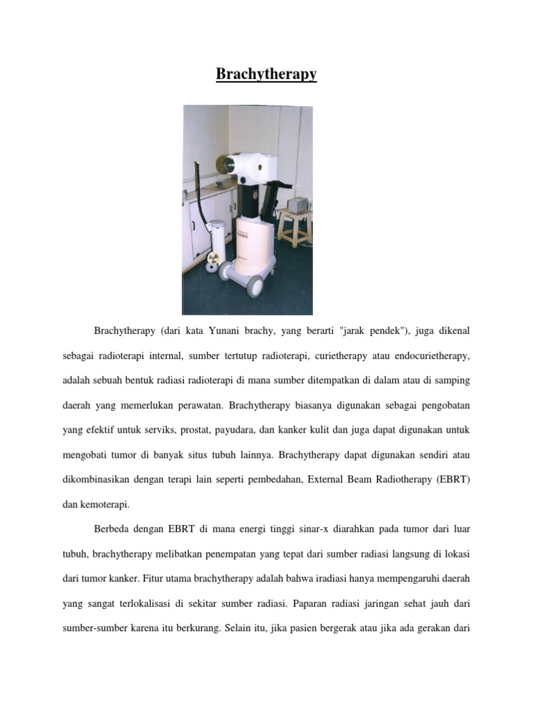 Panduan Lengkap Brachytherapy Kanker | PDF