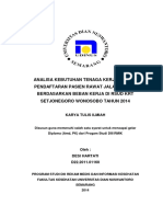 Analisa Kebutuhan Tenaga Kerja Tempat Pendaftaran Pasien Rawat Jalan (TPPRJ) Berdasarkan Beban Kerja Di Rsud KRT Setjonegoro Wonosobo Tahun 2014