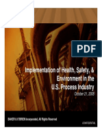 Implementation of Health, Safety, & Environment in The U.S. Process Industry